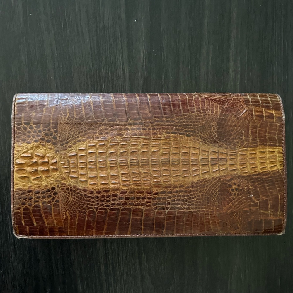 Real Crocodile Leather Clutch 7.5x4” Made in Thailand - Picture 4 of 5